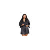 Nuisette grande taille noire avec peignoir satinés 